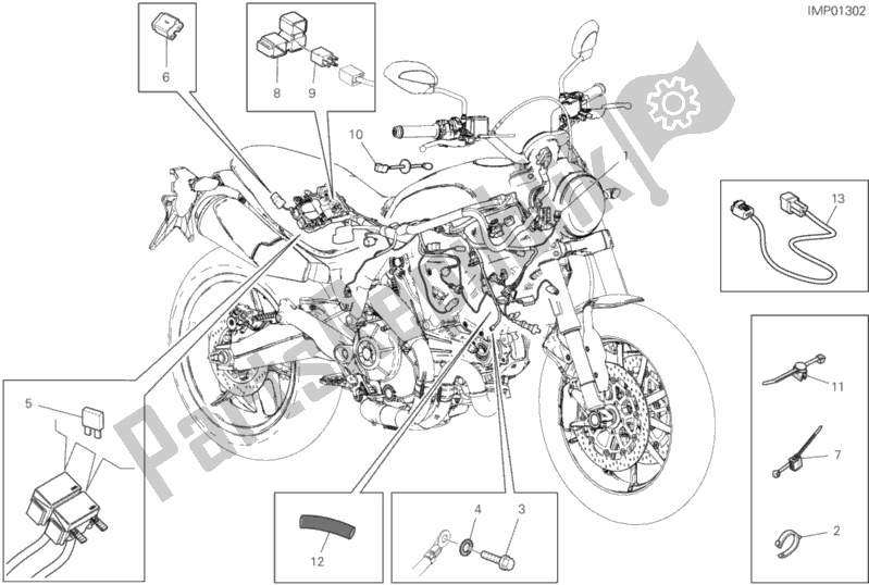 Wszystkie części do 13b - Instalacja Elektryczna Pojazdu Ducati Scrambler 1100 Special Thailand 2020